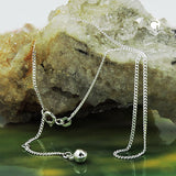 Fußkette 1,4mm Flachpanzerkette 2x diamantiert längenvariabel mit 3 Ösen Silber 925 27cm