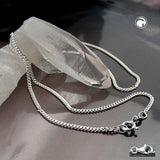 Kette 1,7mm Flachpanzerkette 2x diamantiert Silber 925 60cm