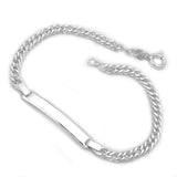 Schildband 4mm Zwillingspanzer Armband mit Gravurplatte 31x4,5mm Silber 925 19cm