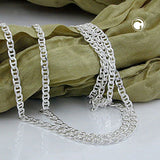 Kette, Stegpanzer 2x diam, Silber 925