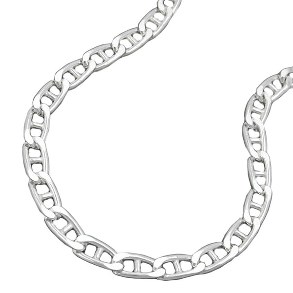 Kette 3,8mm Stegpanzerkette glänzend Silber 925 50cm