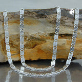 Kette 3,2mm S-Panzerkette flach diamantiert Silber 925 55cm
