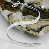 Armband, Panzer flach oval, Silber 925