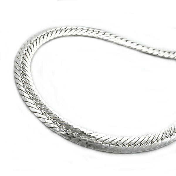 Armband, Panzer flach oval, Silber 925
