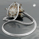 Kette, Panzer flach oval, Silber 925