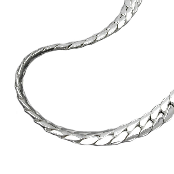 Kette, Panzer flach oval, Silber 925