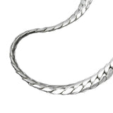 Kette, Panzer flach oval, Silber 925