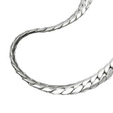 Kette, Panzer flach oval, Silber 925