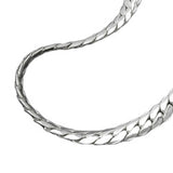 Kette, Panzer flach oval, Silber 925