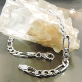Armband 4,8mm Figarokette flach Silber 925 19cm
