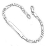 Schildband 3,5mm Figarokette Armband mit Gravurplatte 31x4,3x1,5mm Silber 925 18cm