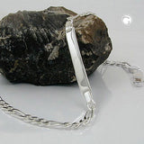 Schildband 3,5mm Figarokette Armband mit Gravurplatte 31x4,3x1,5mm Silber 925 18cm