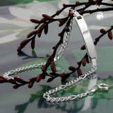 Schildband 2,8mm Figarokette 5+1 Armband mit Gravurplatte 5,8x29mm Silber 925 19cm