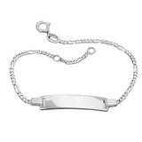 Schildband 1,8mm Figarokette 5+1 Armband mit Gravurplatte 5,8x29x1mm Silber 925 17cm
