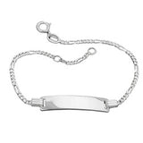Schildband 1,8mm Figarokette 5+1 Armband mit Gravurplatte 5,8x29x1mm Silber 925 17cm