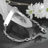 Schildband für Kinder 2,3mm Figarokette rhodiniert Gravurplatte 25x5mm Silber 925 14cm