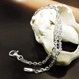 Armband 2mm Ankerkette 8x diamantiert Silber 925 19cm