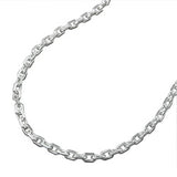 Armband 2mm Ankerkette 8x diamantiert Silber 925 21cm