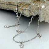 Fußkette Ankerkette 1,7mm längenvariabel mit 3 Herzen rhodiniert Silber 925 27cm