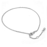 Fußkette Ankerkette 1,7mm längenvariabel mit 3 Ösen rhodiniert Silber 925 27cm