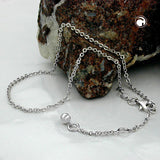 Fußkette Ankerkette 1,7mm längenvariabel mit 3 Ösen rhodiniert Silber 925 27cm
