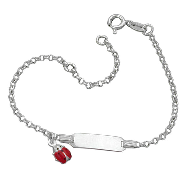 Schildarmband Anker Marienkäfer Silber 925 17cm