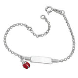 Schildarmband Anker Marienkäfer Silber 925 17cm