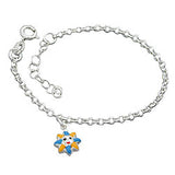 Armband 2,4mm Erbskette Sonne farbig lackiert Silber 925 14cm