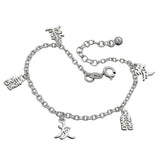 Armband Ankerkette mit chinesischen Zeichen Silber 925 16cm