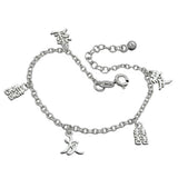 Armband Ankerkette mit chinesischen Zeichen Silber 925 19cm