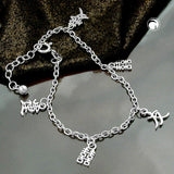 Armband Ankerkette mit chinesischen Zeichen Silber 925 19cm