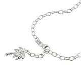 Fußkette 3mm Ankerkette längenvariabel mit Palme Silber 925 25cm