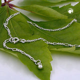 Fußkette Figaro diamantiert Silber 925