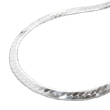 Armband 3mm Panzerkette flach gedrückt glänzend diamantiert Silber 925 21cm