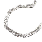 Kette 3mm Singapurkette diamantiert Silber 925 55cm
