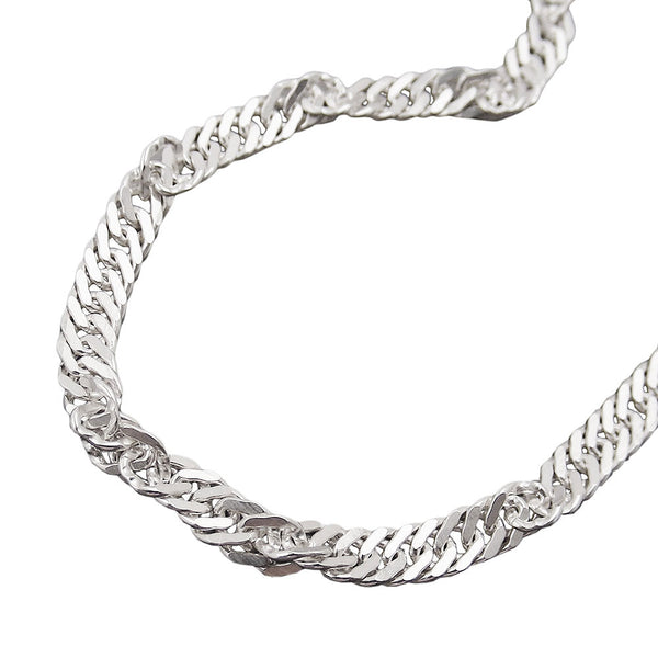 Kette 3mm Singapurkette diamantiert Silber 925 55cm