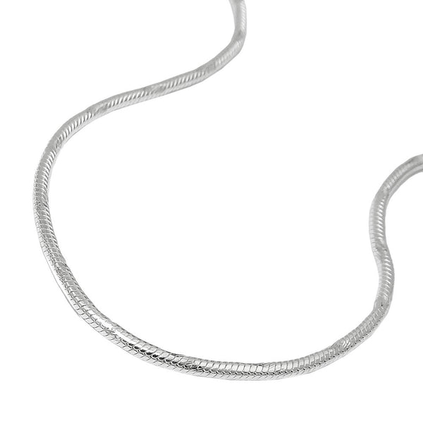 Kette 1,3mm runde Schlangenkette diamantiert Silber 925 40cm
