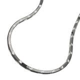 Kette 1,3mm Schlangenkette vierkantig oxydiert diamantiert Silber 925 40cm