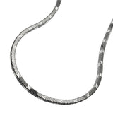 Kette 1,3mm Schlangenkette vierkantig oxydiert diamantiert Silber 925 40cm
