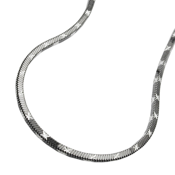 Kette 1,3mm Schlangenkette vierkantig oxydiert diamantiert Silber 925 40cm