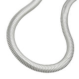 Armband 4mm Schlange flach glänzend Silber 925 21cm