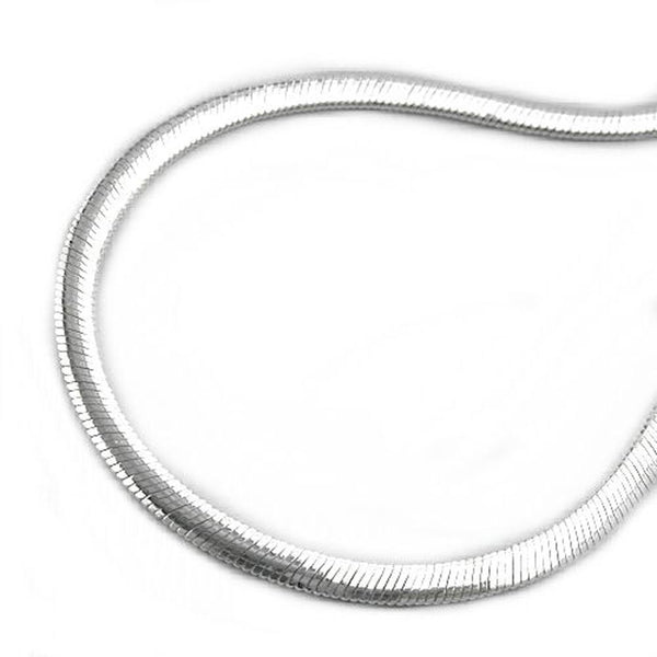 Kette 2,5mm flach gedrückte Schlangenkette glänzend Silber 925 50cm