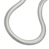 Armband 6mm flache Schlangenkette glänzend Silber 925 19cm