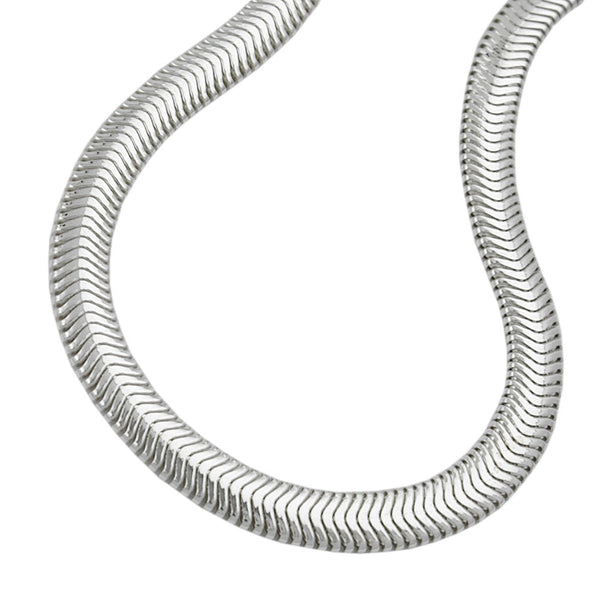 Armband 6mm flache Schlangenkette glänzend Silber 925 19cm