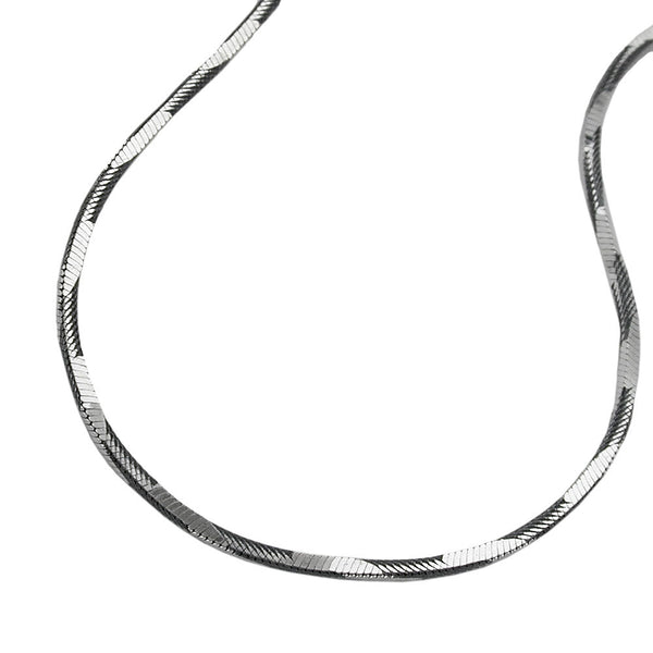Armband 1,1mm Schlangenkette vierkant oxydiert Silber 925