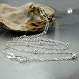 Kette 1,5mm Ankerkette mit 13 Kugeln Silber 925 45cm