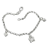 Armband, Herz/Schmetterling, Silber 925