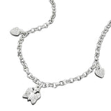 Kette 2,6mm Erbskette mit Herz und Schmetterling Silber 925 38cm