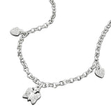 Kette 2,6mm Erbskette mit Herz und Schmetterling Silber 925 38cm