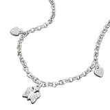 Kette 2,6mm Erbskette mit Herz und Schmetterling Silber 925 38cm